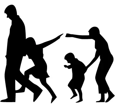 Family Silhouette Wall Sticker - TenStickers