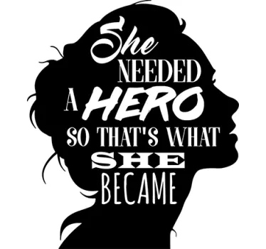Feminism hero motivational sticker - TenStickers