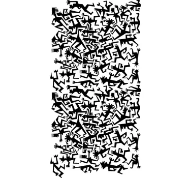 Figures Pattern Border Sticker - TenStickers