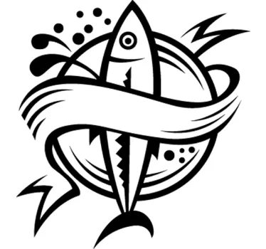Fish Emblem Kitchen Sticker - TenStickers