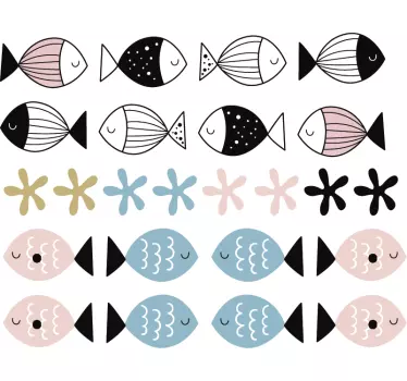fish with textures fish wall decal - TenStickers