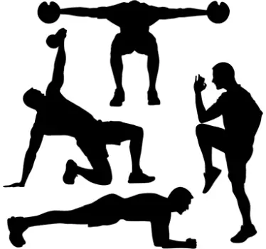 Fitness Silhouette Stickers - TenStickers