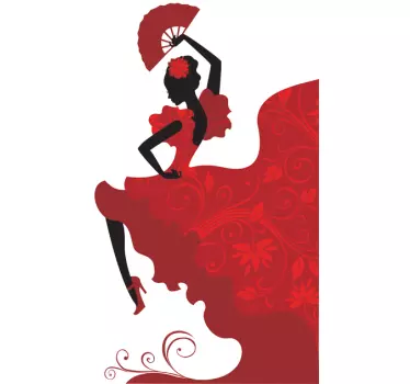 Flamenco Dancer Wall Sticker - TenStickers