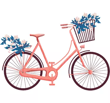 Floral bicycle vintage wall sticker - TenStickers