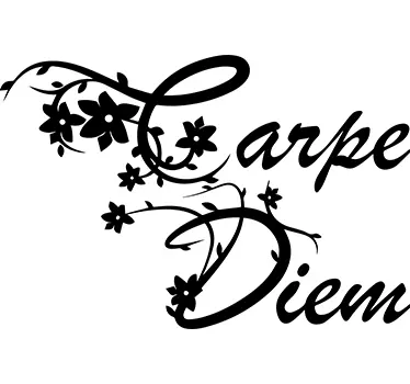 Floral Carpe Diem Wall Sticker - TenStickers