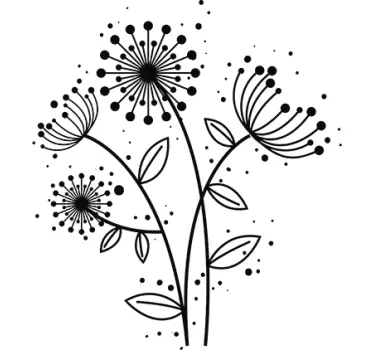 Floral dandelion plant wall decal - TenStickers
