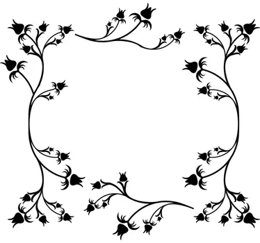Floral Rose Frame Wall Sticker - TenStickers