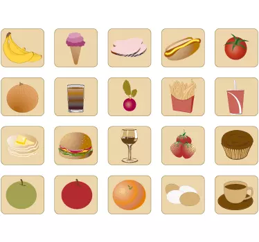 Food and Drinks Tile Stickers - TenStickers