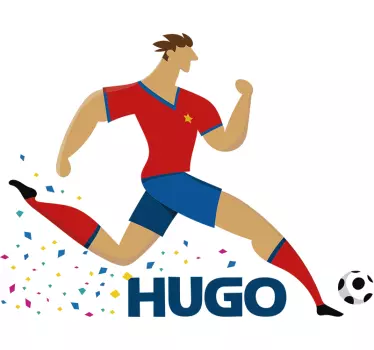 Football sticker energetic soccer player - TenStickers