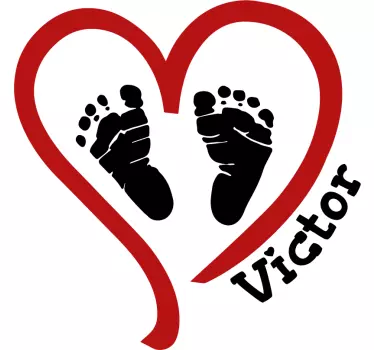 Footsteps with Name Nursery Wall Sticker - TenStickers
