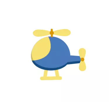 Friendly Helicopter Kids Sticker - TenStickers