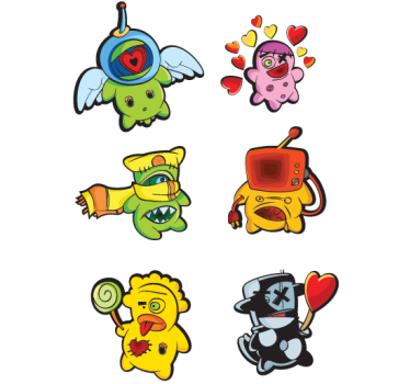 Friendly Monsters Decorative Decals - TenStickers