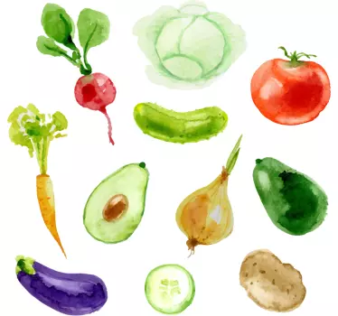 Kitchen wall sticker fruit and vegetables - TenStickers
