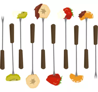 Fruit Fork Arrangement cuisine wall sticker - TenStickers