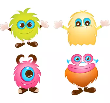 Fun Monsters Decorative Stickers - TenStickers