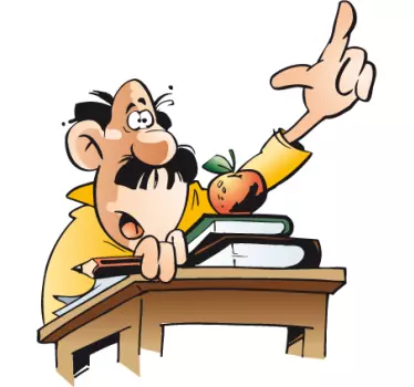 Funny Man Cartoon Hand Up Wall Sticker - TenStickers