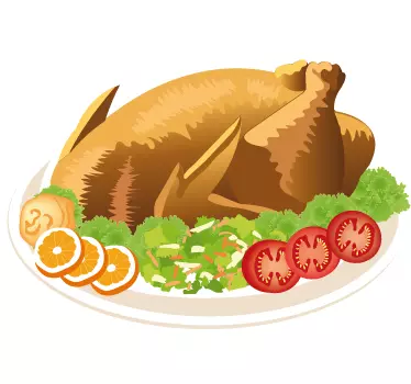 Garnished Roast Chicken Decal - TenStickers