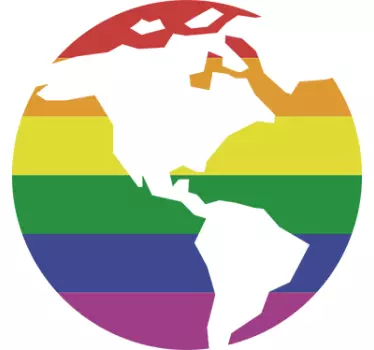 Gay Pride Globe Wall Sticker - TenStickers