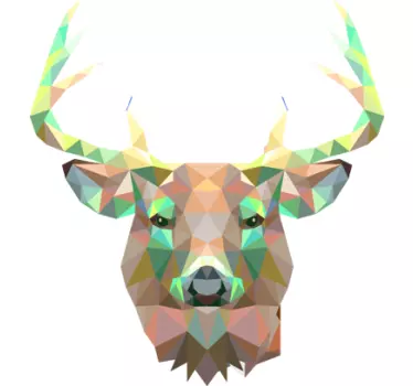 Geometric Deer Head Decal - TenStickers