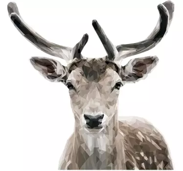 Geometric Deer wild animal sticker - TenStickers