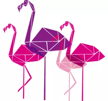 Geometric flamingos bird sticker - TenStickers
