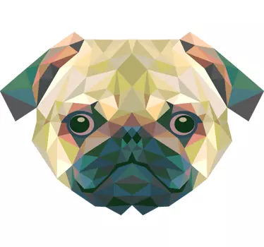 Geometric Pug Decal - TenStickers