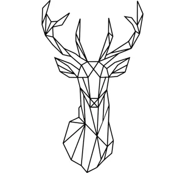Geometric Stag Wall Sticker - TenStickers