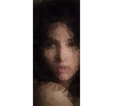 Geometric woman glass door sticker - TenStickers
