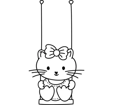 Girl in Swing Decorative Sticker - TenStickers
