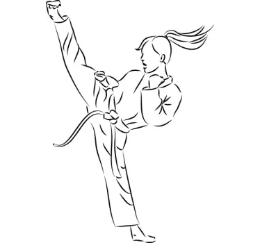 Girl Karate Kick Sticker - TenStickers