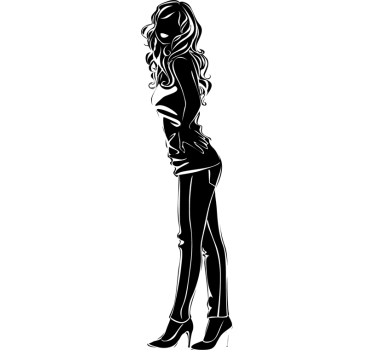 Girl Profile Sticker - TenStickers