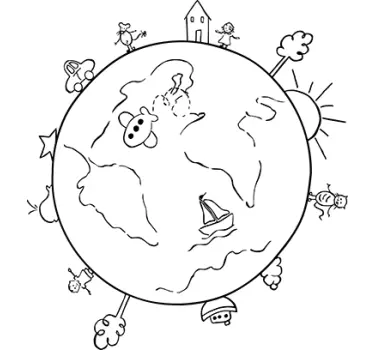 Globe Travel Sketch Decal - TenStickers