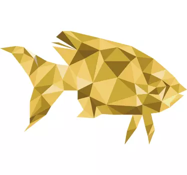 Gold Fish Wall Sticker - TenStickers