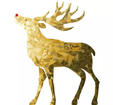 Golden Reindeer Decorative Wall Sticker - TenStickers