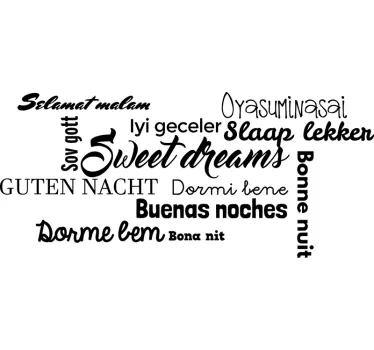 Good Night in Different Languages Wall Sticker - TenStickers