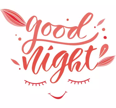 Good Night Wall Text Sticker - TenStickers