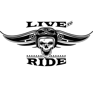 Vinyl bikers live to ride motorbike decal - TenStickers