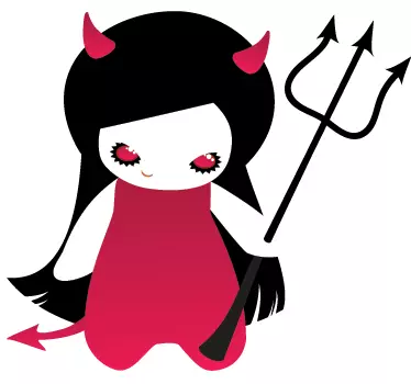 Gothic Demon Kids Sticker - TenStickers