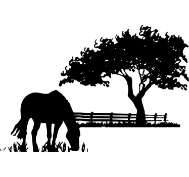 Grazing Horse Wall Sticker - TenStickers