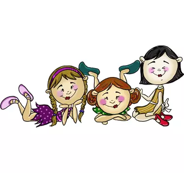 Group of Girls Kids Decal - TenStickers