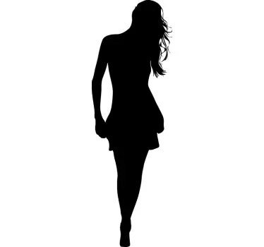 Hair Down Girl Silhouette Sticker - TenStickers