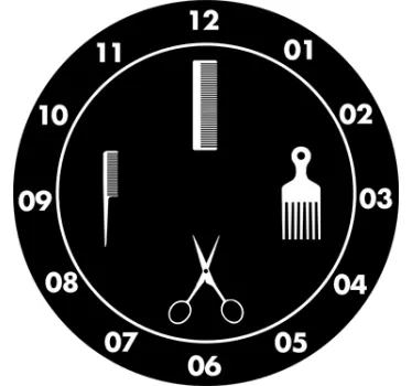 Hairdressers Clock Sticker - TenStickers