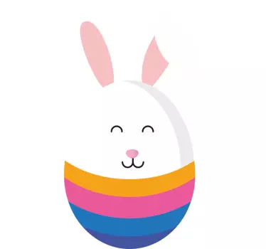 Half Egg And Half Easter Bunny Wall Sticker - TenStickers