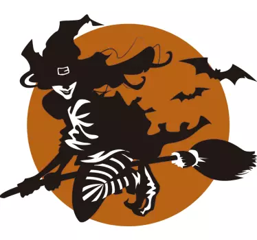 Halloween Witch Wall Sticker - TenStickers