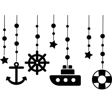 Hanging Nautical Objects Sticker - TenStickers