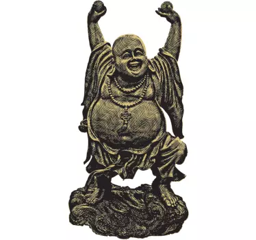 Happy Buddha Statue Wall Sticker - TenStickers