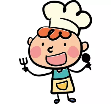 Happy Cartoon Chef Wall Sticker - TenStickers