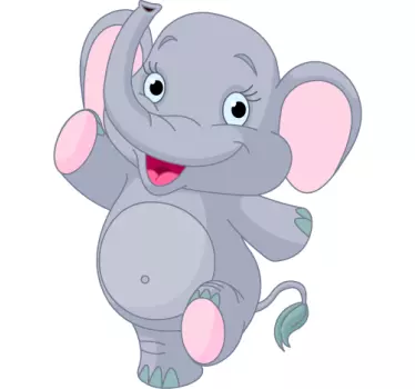 Happy Elephant Decorative Decal - TenStickers