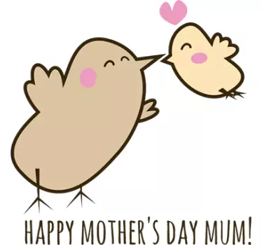 Happy Mother's Day Birds Wall Sticker - TenStickers