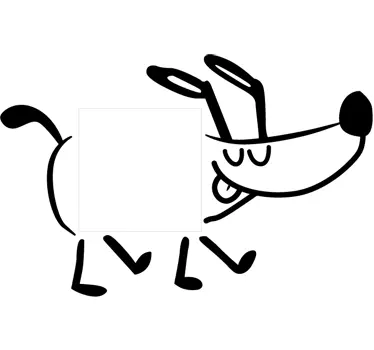 Happy walking dog light switch sticker - TenStickers